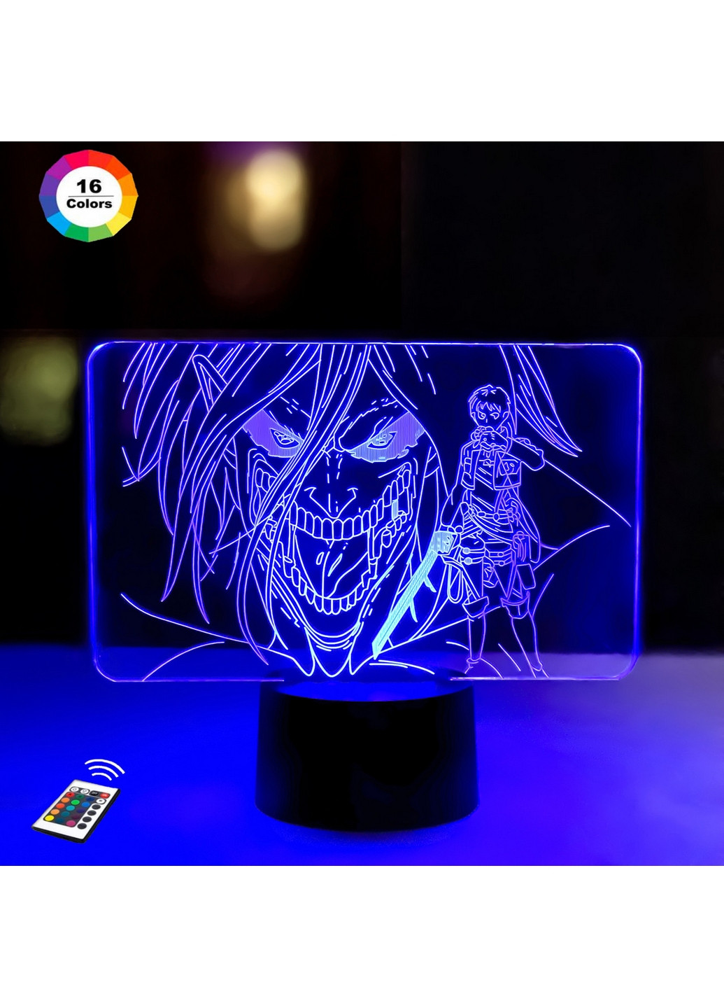 Нічник-світильник 3D "Ерен Йегер Титан" 18х19 см 3DTOYSLAMP (266418802)