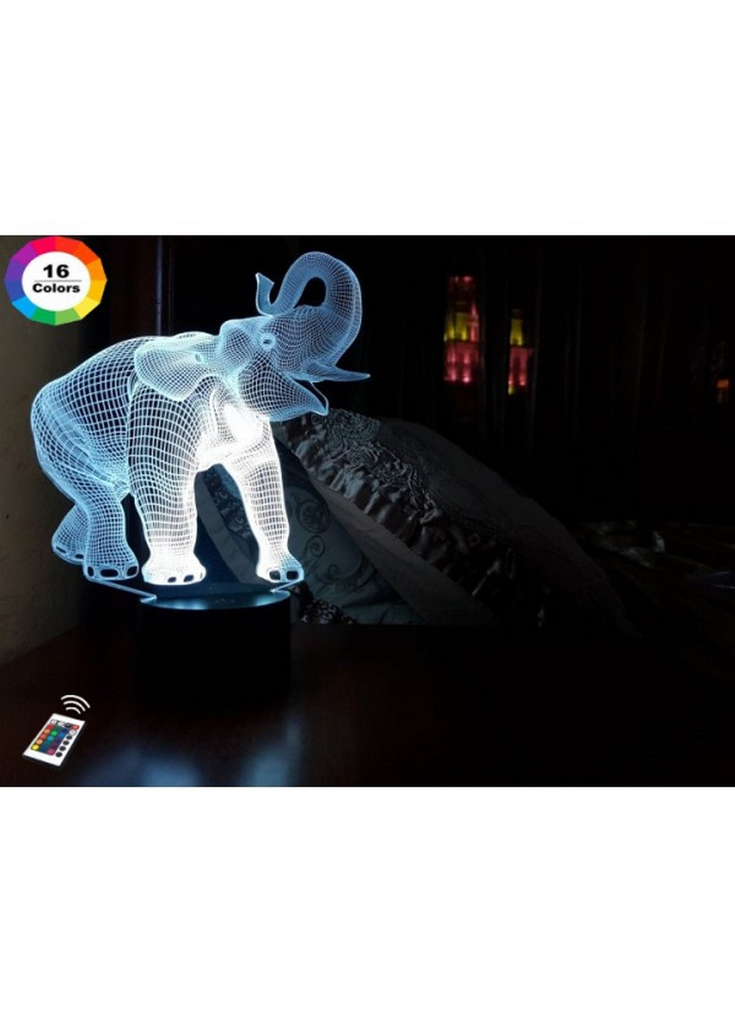 Ночник-светильник 3D "Слон" 22х17 см 3DTOYSLAMP (266418944)