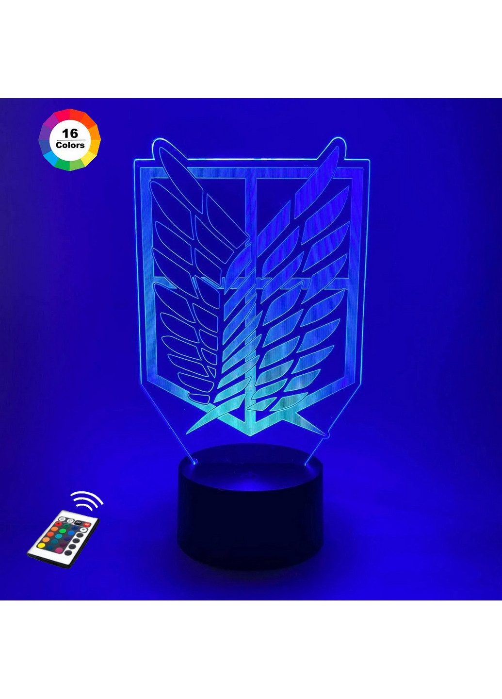 Ночник-светильник 3D "Атака Титанов Герб" 25х13 см 3DTOYSLAMP (266418491)