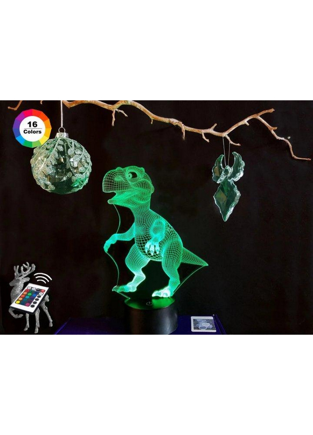 Ночник-светильник 3D "Динозаврик" 27х17 см 3DTOYSLAMP (266418755)