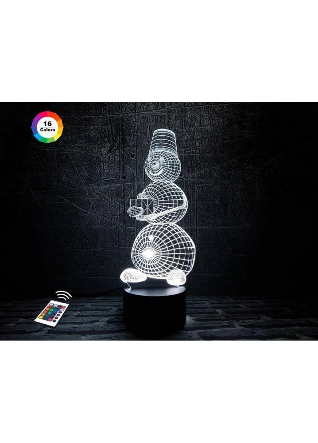 Ночник-светильник 3D "Снеговик 2" 27х11 см 3DTOYSLAMP (266418579)