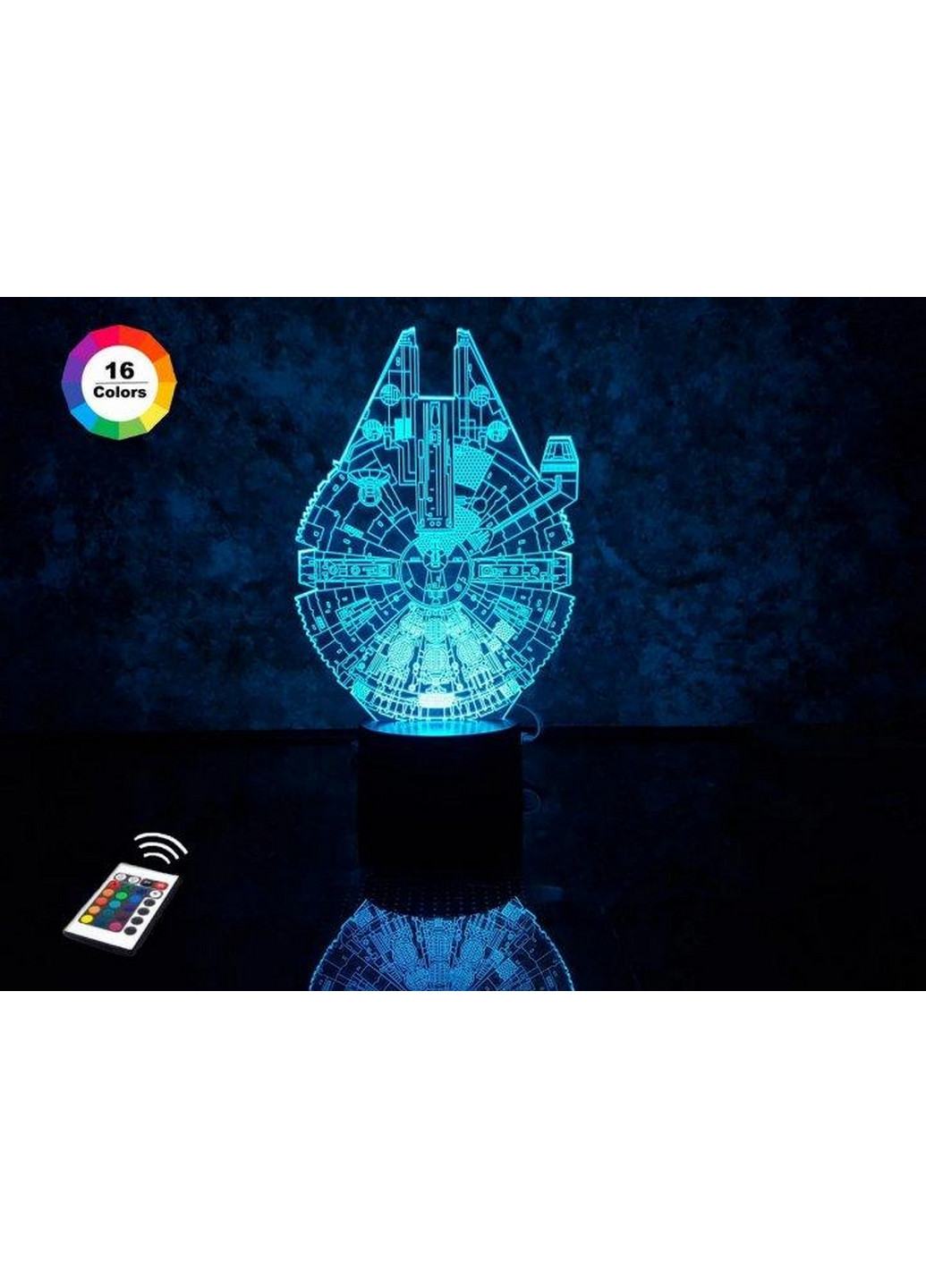 Ночник-светильник 3D "Сокол тысячелетия" 26х20 см 3DTOYSLAMP (266419063)