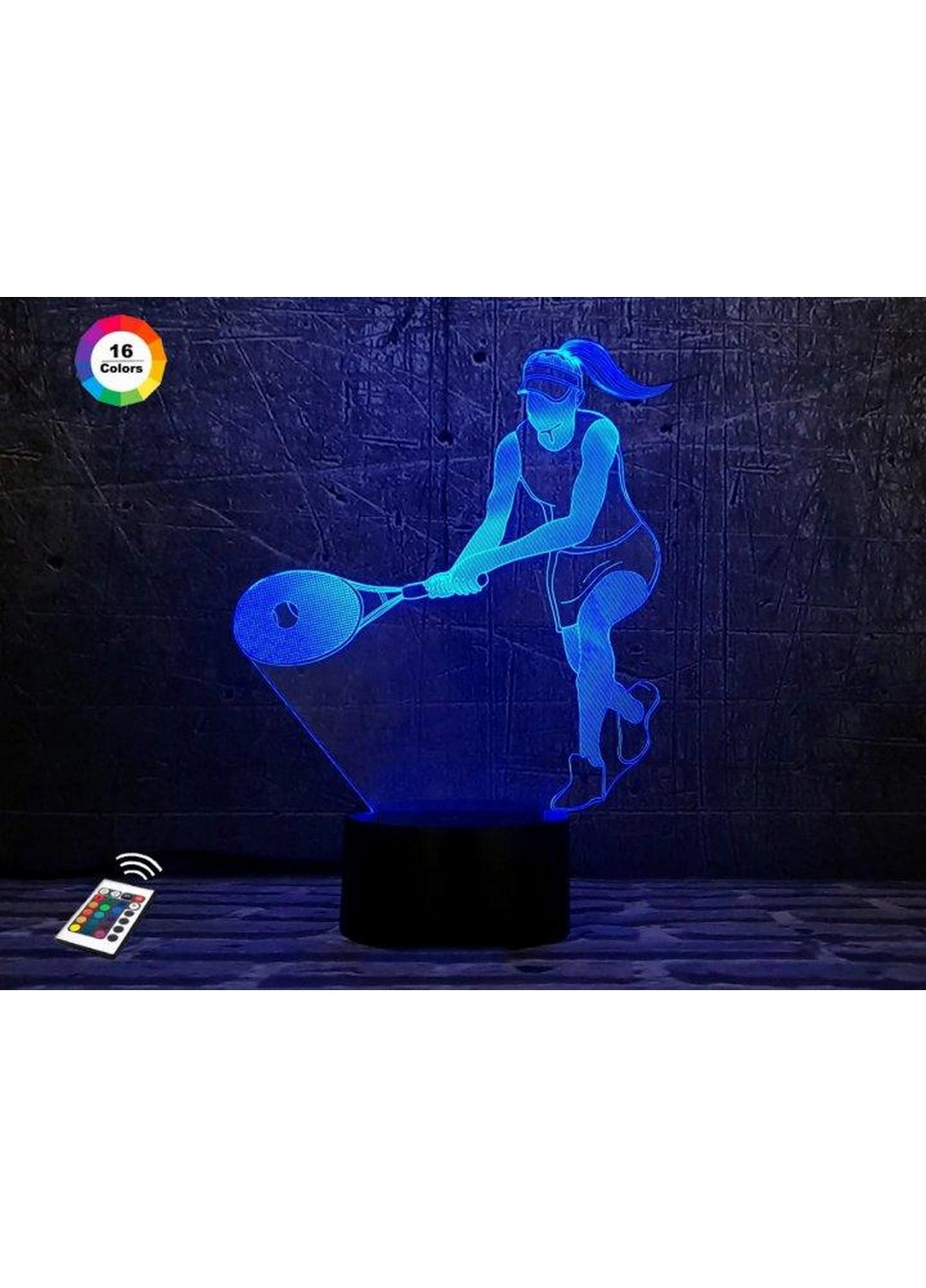 Ночник-светильник 3D "Теннисистка" 23х17 см 3DTOYSLAMP (266418657)