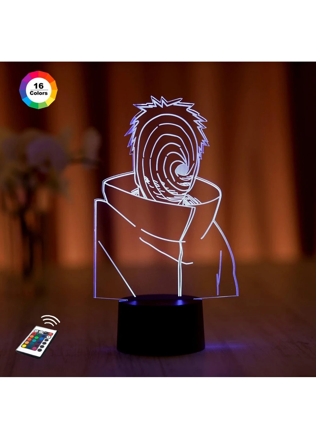 Нічник-світильник 3D "Обито Учиха 2" 26х13 см 3DTOYSLAMP (266418226)