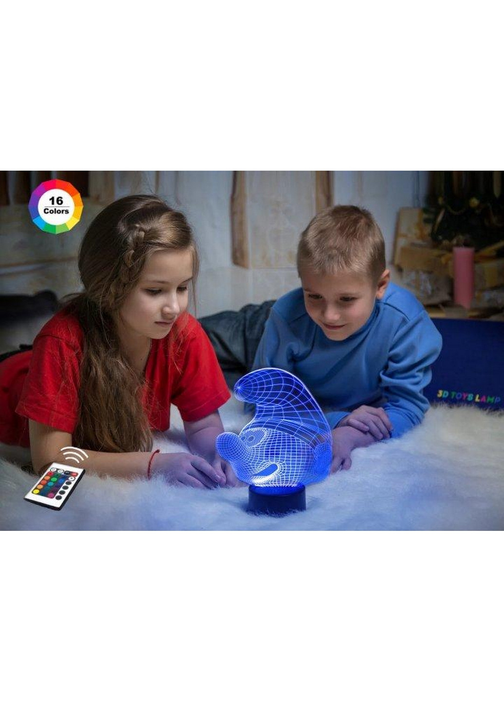 Нічник-світильник 3D "Смурфик" 23х18 см 3DTOYSLAMP (266418355)