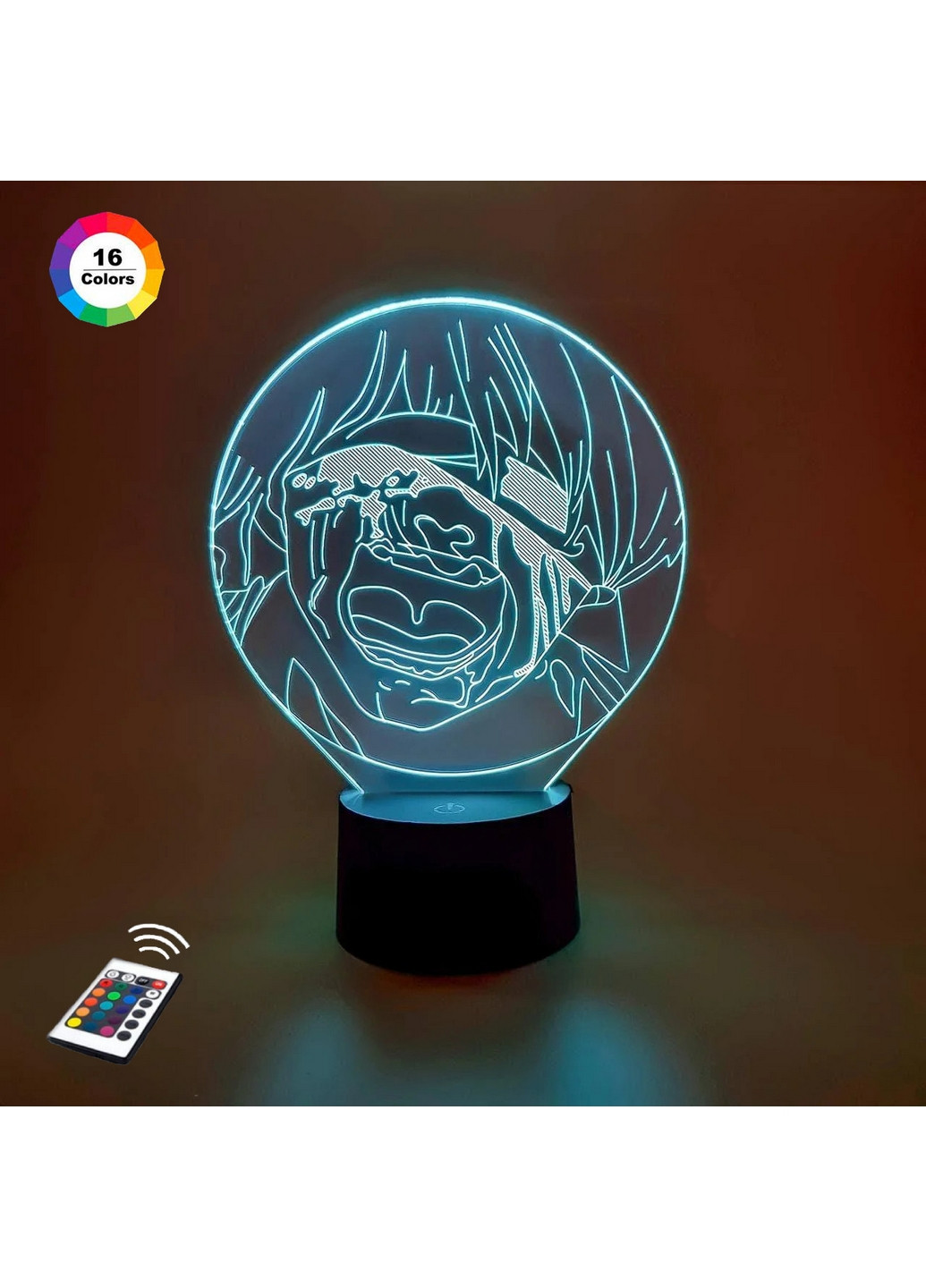 Ночник-светильник 3D "Канеки Кен" 25х14 см 3DTOYSLAMP (266418197)
