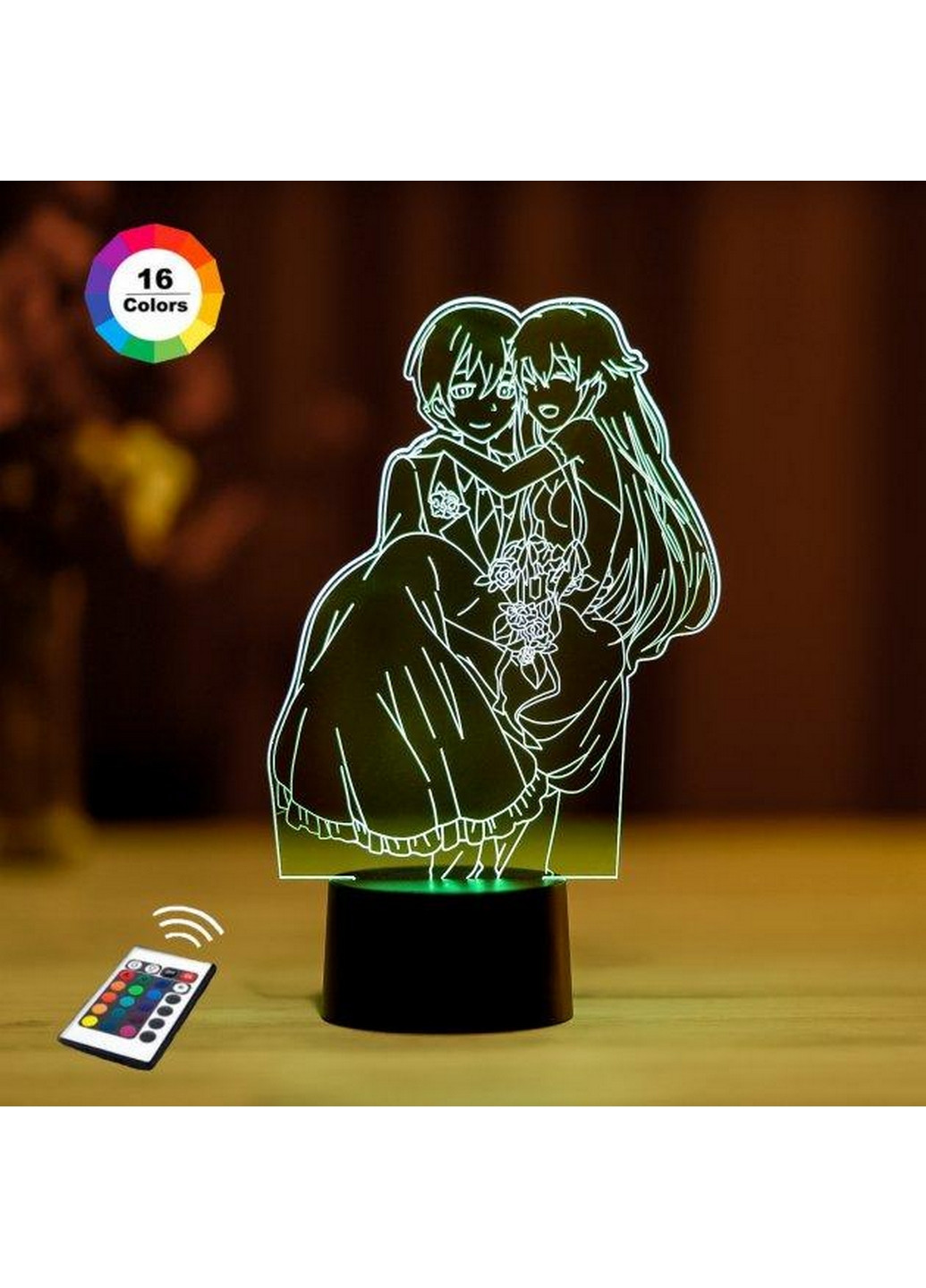 Нічник-світильник 3D "Юкітеро Аманої Юно Гасай" 26х16 см 3DTOYSLAMP (266418603)
