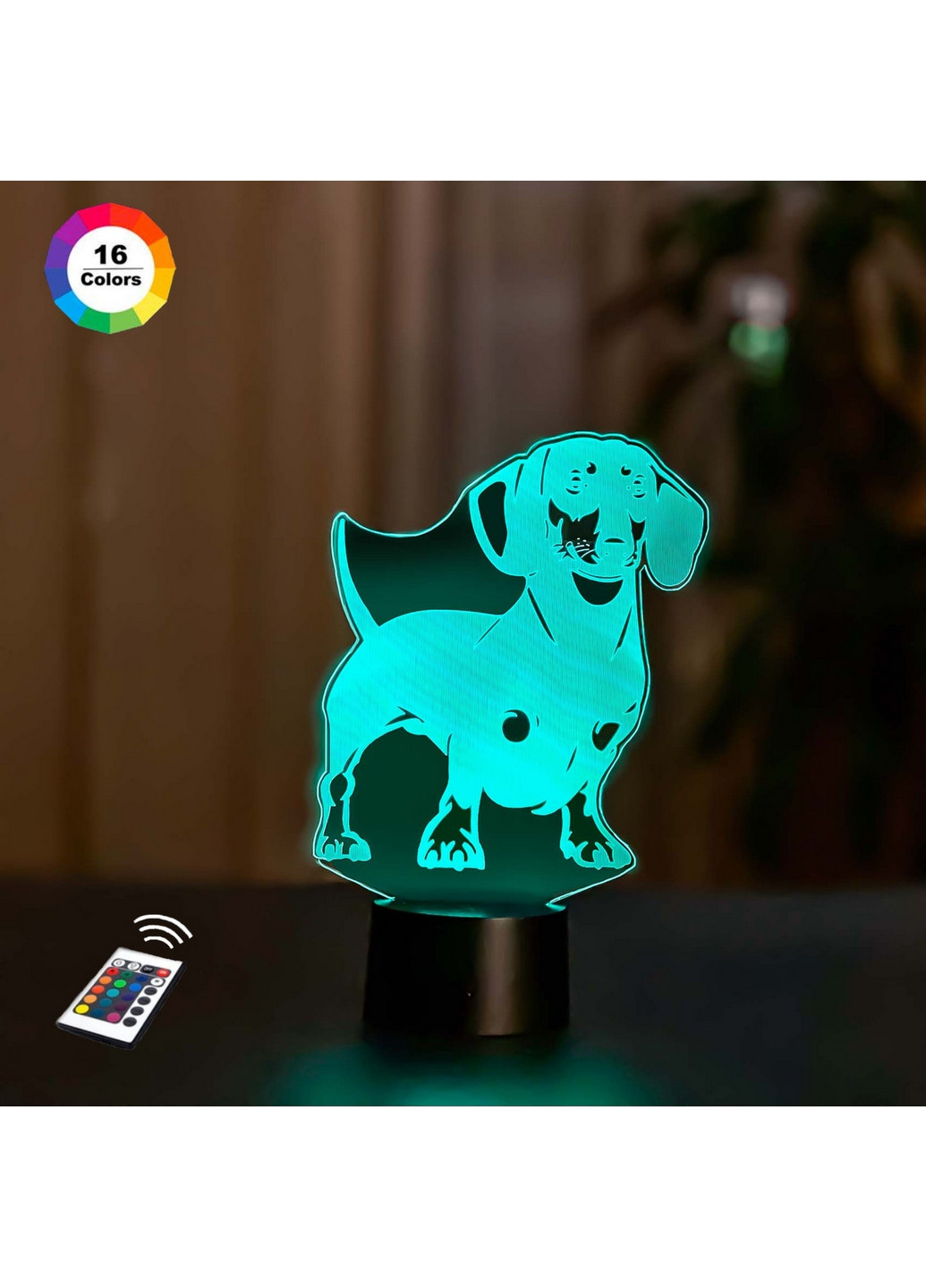 Ночник-светильник 3D "Такса" 26х16 см 3DTOYSLAMP (266419289)