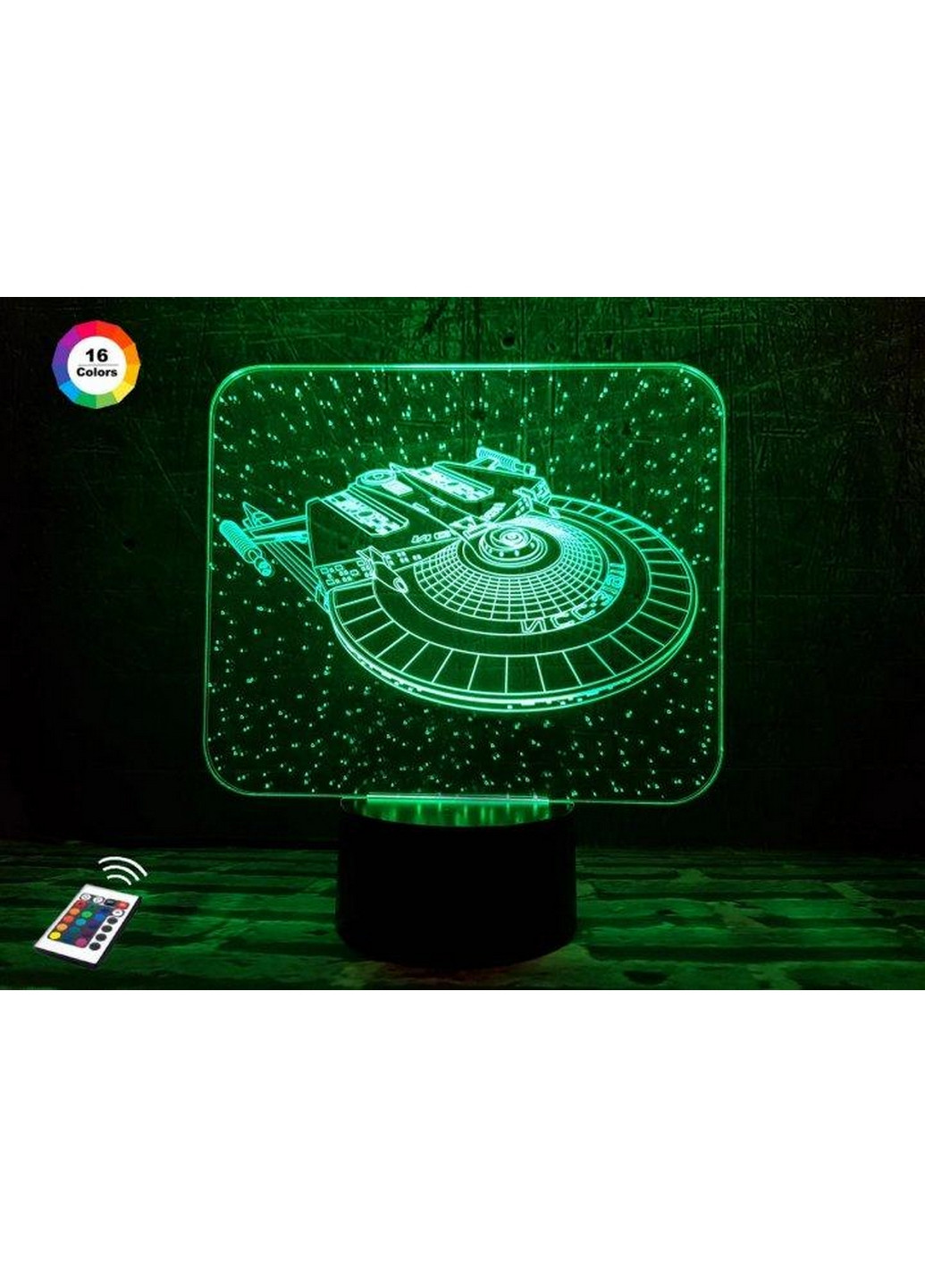 Нічник-світильник 3D "Космічний корабель" 25х15 см 3DTOYSLAMP (266419262)