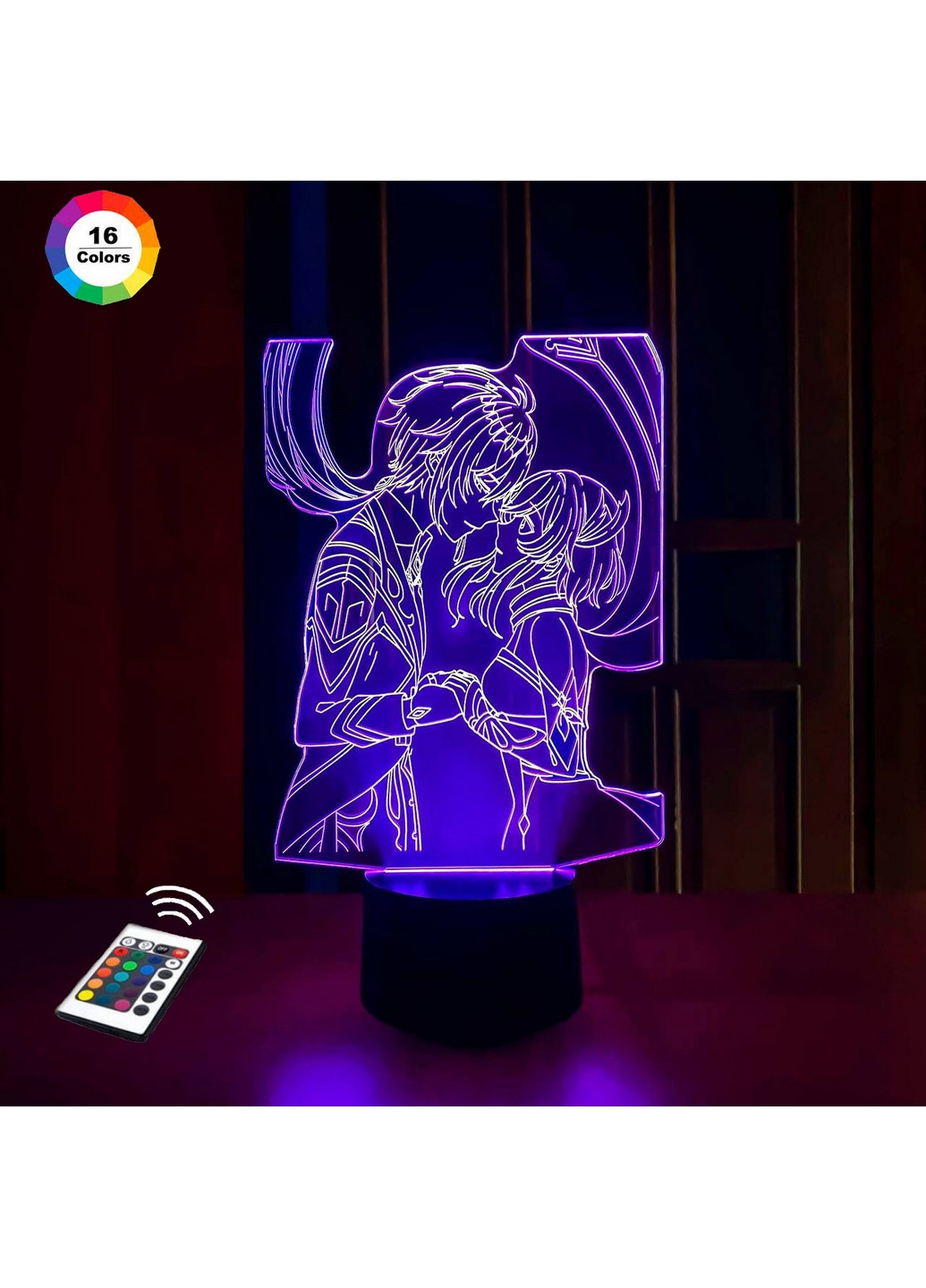Нічник-світильник 3D "Джун Лі та Люмінь" 24х16 см 3DTOYSLAMP (266418282)