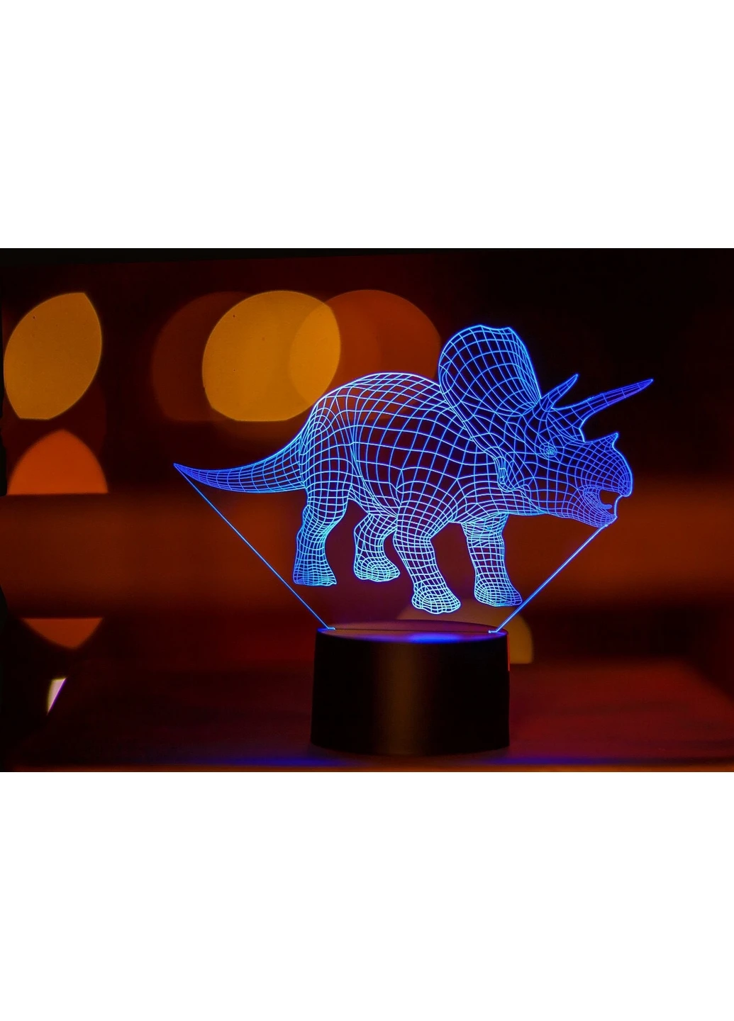 Змінна картинка для нічника-світильника 3D "Трицераптор 2" 3DTOYSLAMP (266418970)