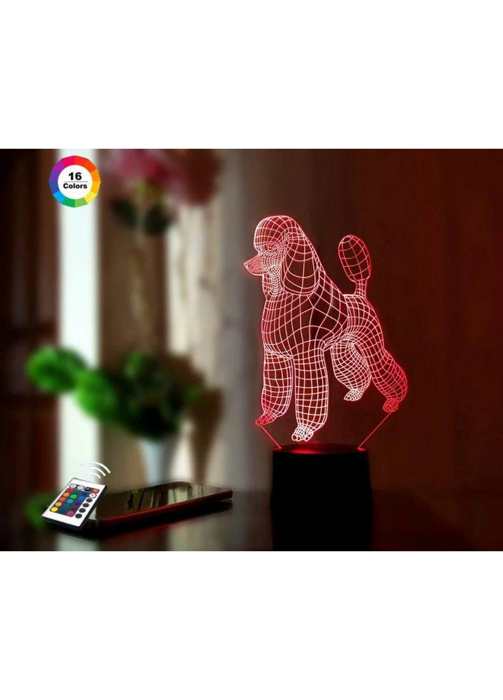 Нічник-світильник 3D "Пудель" 25х13 см 3DTOYSLAMP (266419277)