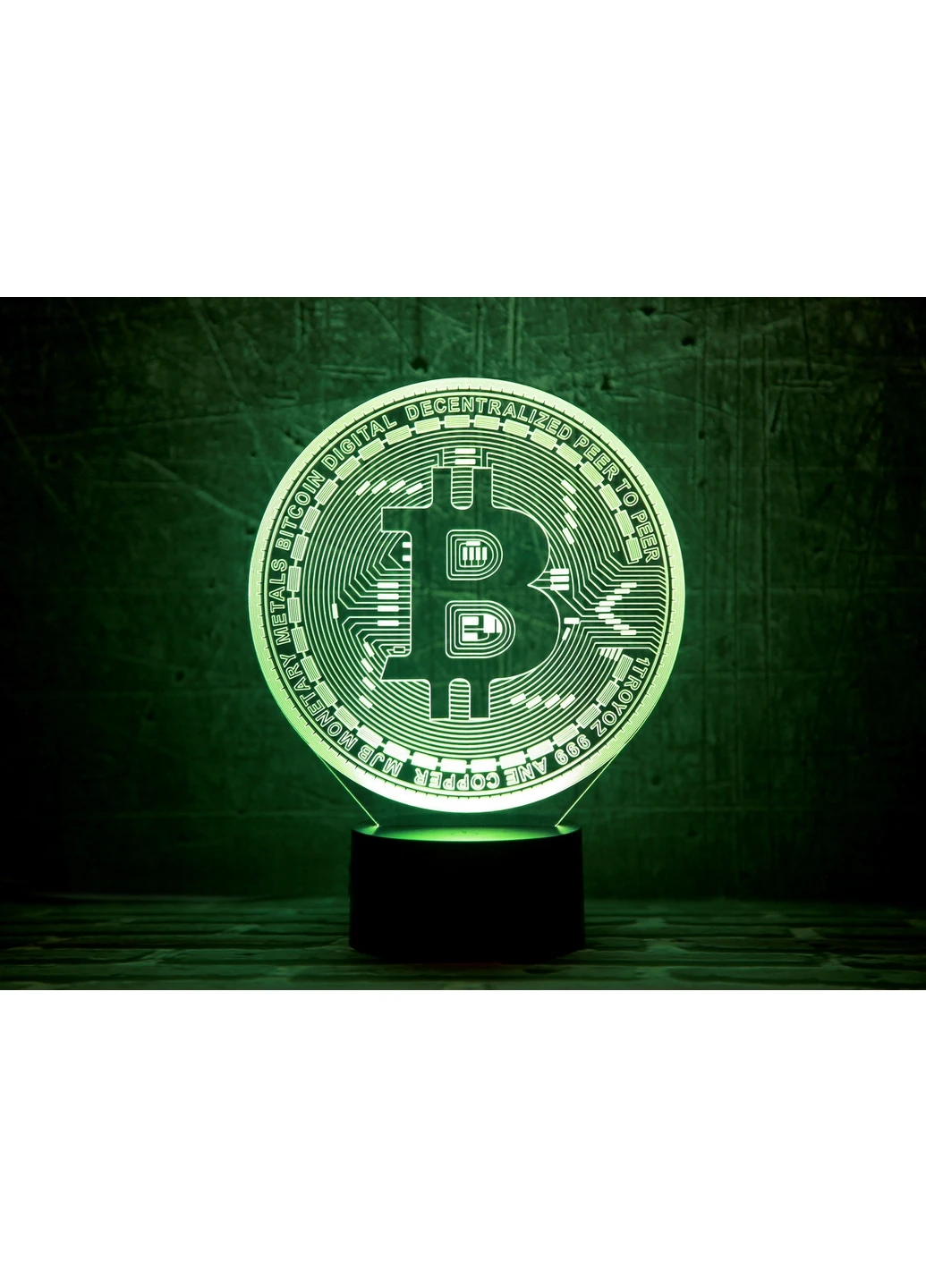 Сменная картинка для ночника-светильника 3D "Bitcoin" 3DTOYSLAMP (266418568)