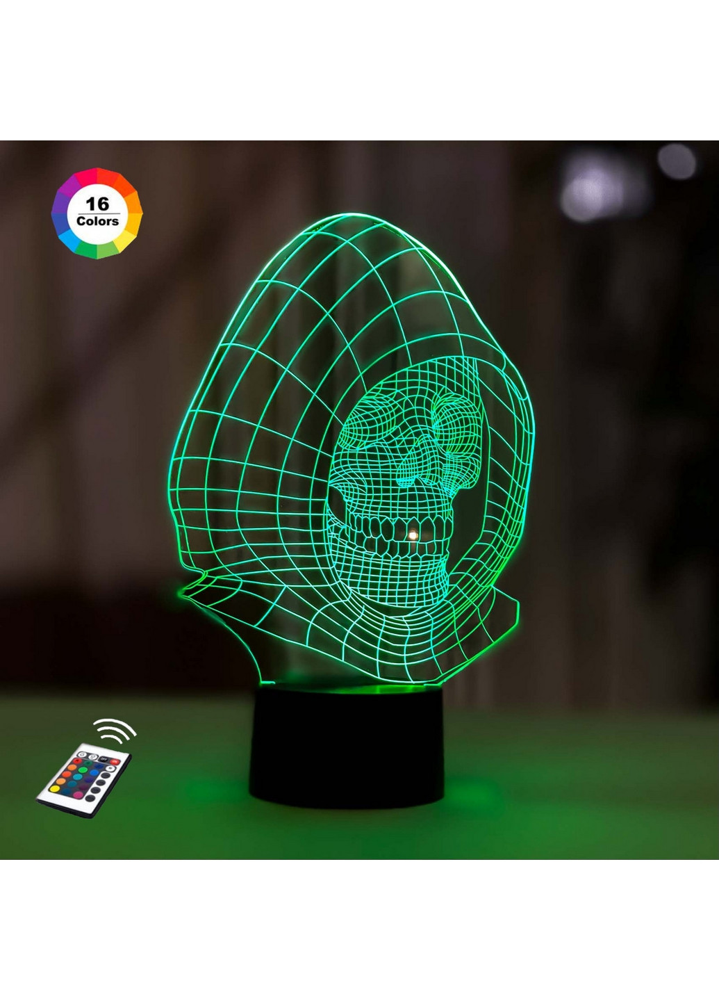 Нічник-світильник 3D "Череп 9" 26х17 см 3DTOYSLAMP (266418230)