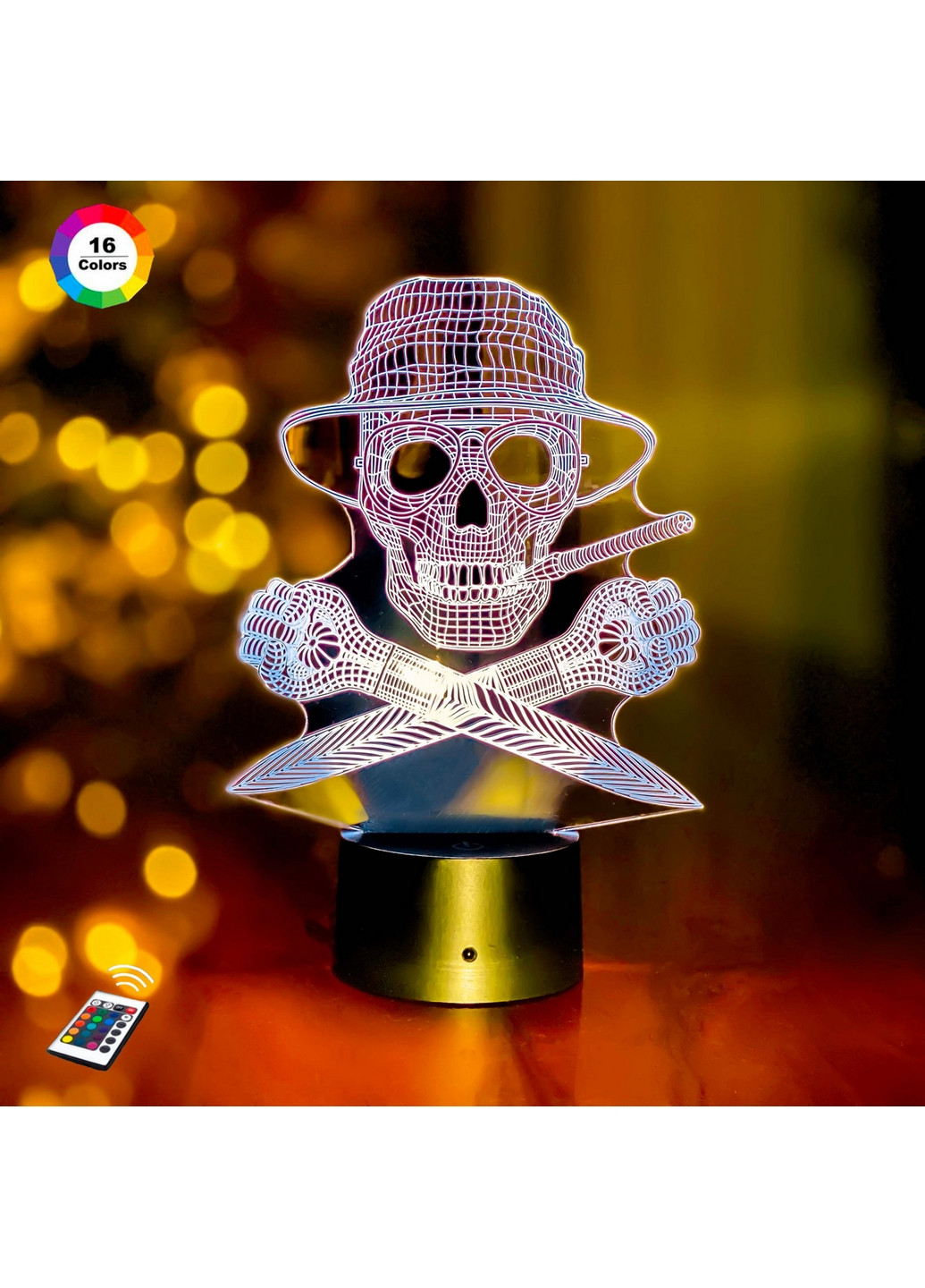 Нічник-світильник 3D "Череп 8" 25х16 см 3DTOYSLAMP (266418476)