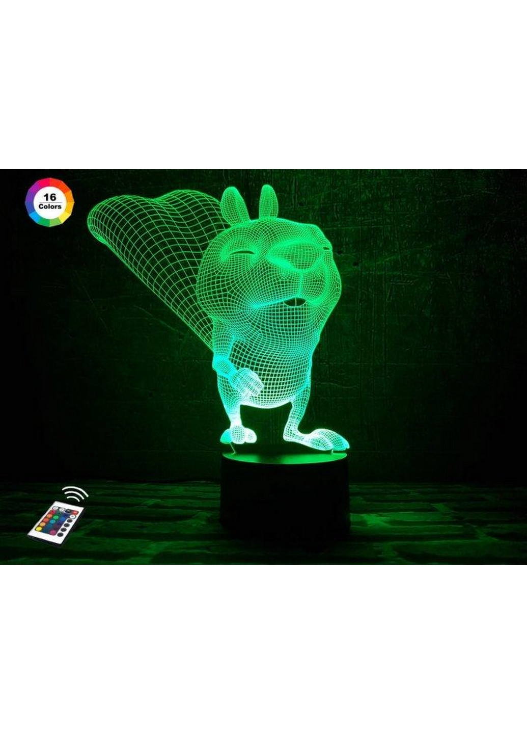 Ночник-светильник 3D "Бельчонок" 24х19 см 3DTOYSLAMP (266418544)