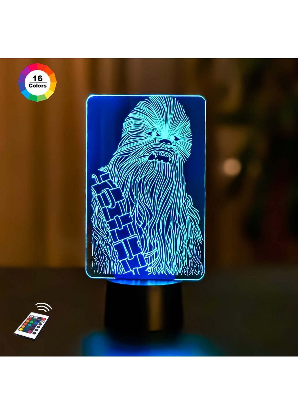 Ночник-светильник 3D "Чубакка" 26х13 см 3DTOYSLAMP (266418959)