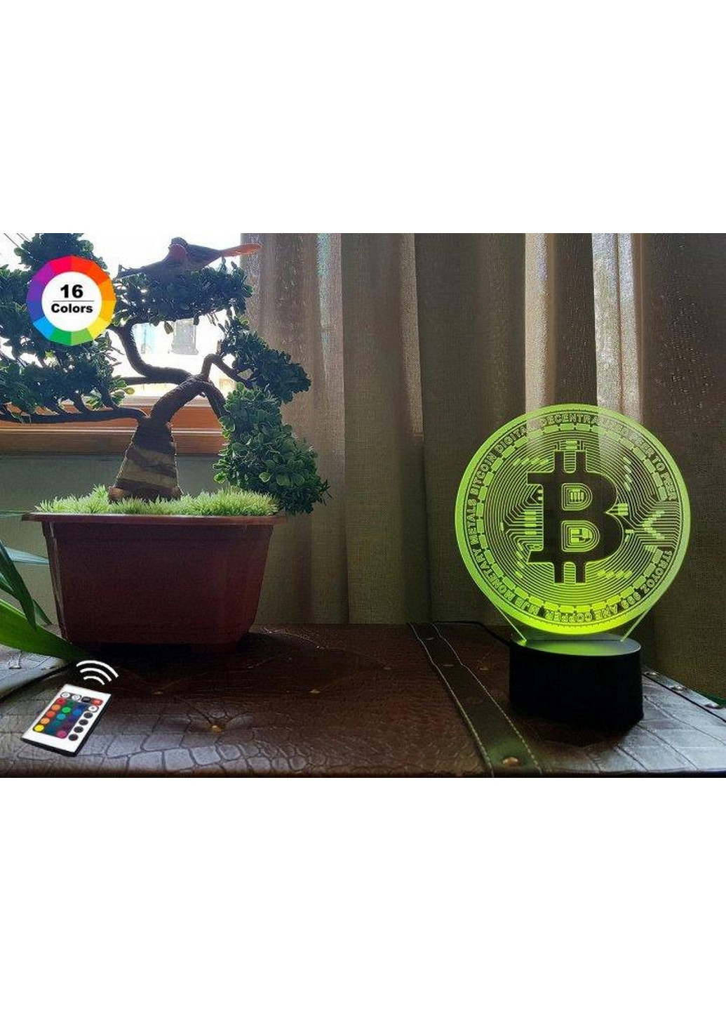 Нічник-світильник 3D "Bitcoin" 25х15 см 3DTOYSLAMP (266419276)