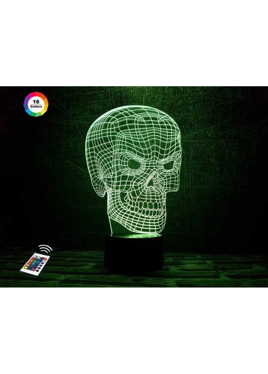 Ночник-светильник 3D "Череп 3" 25х15 см 3DTOYSLAMP (266419304)