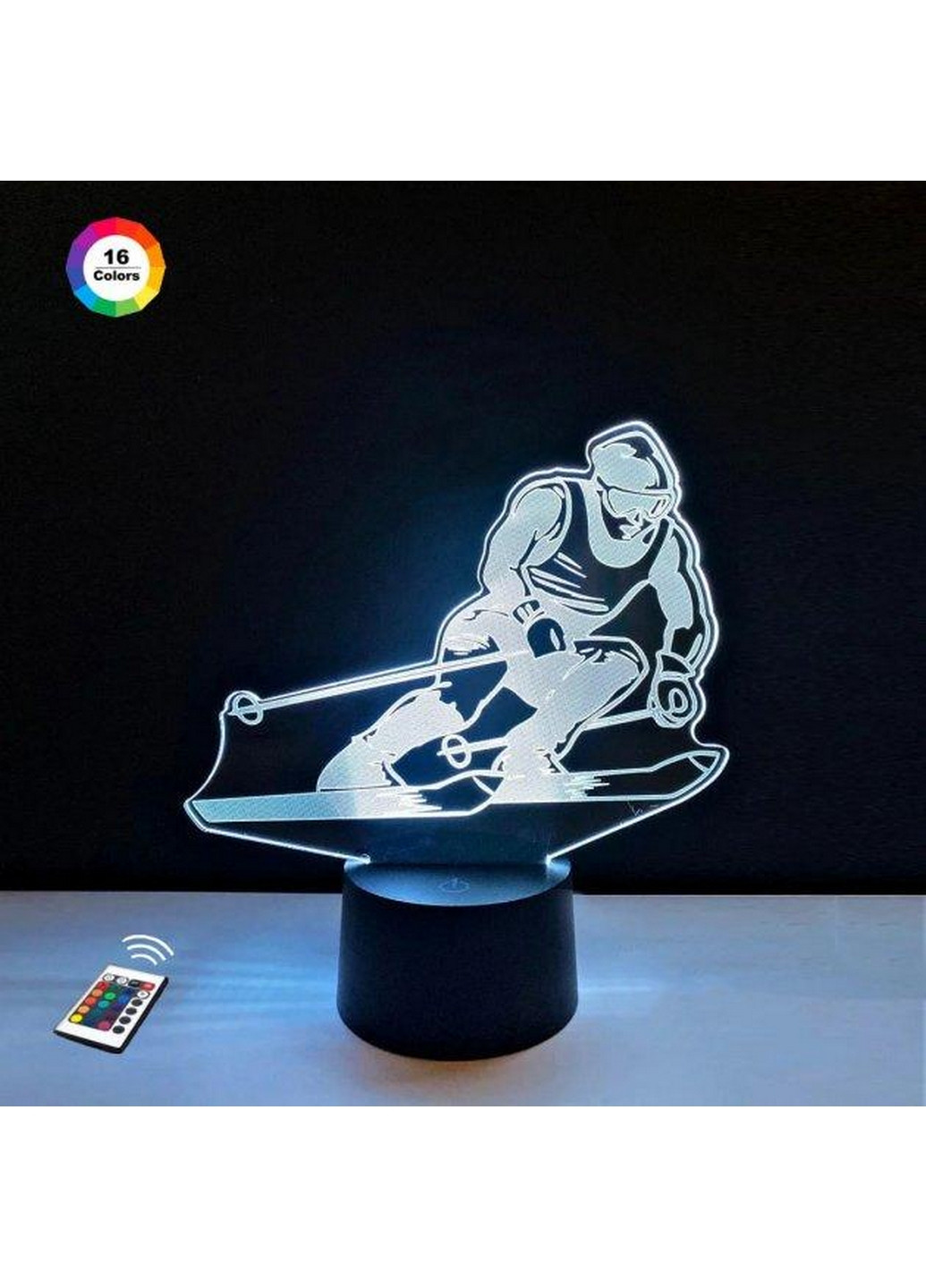 Ночник-светильник 3D "Горнолыжник" 26х14 см 3DTOYSLAMP (266418630)