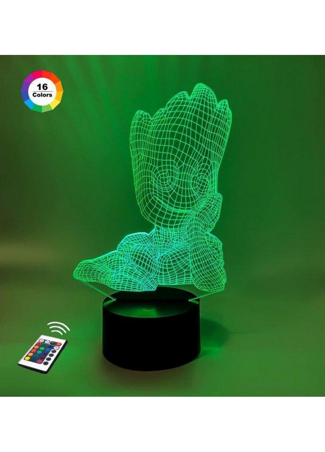 Нічник-світильник 3D "Малюк Грут" 24х14 см 3DTOYSLAMP (266418517)