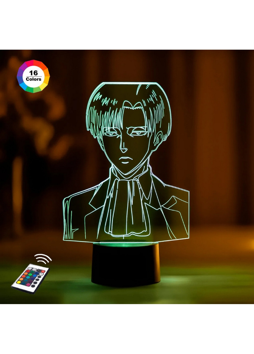 Ночник-светильник 3D "Леви Акерман 3" 26х16 см 3DTOYSLAMP (266418884)