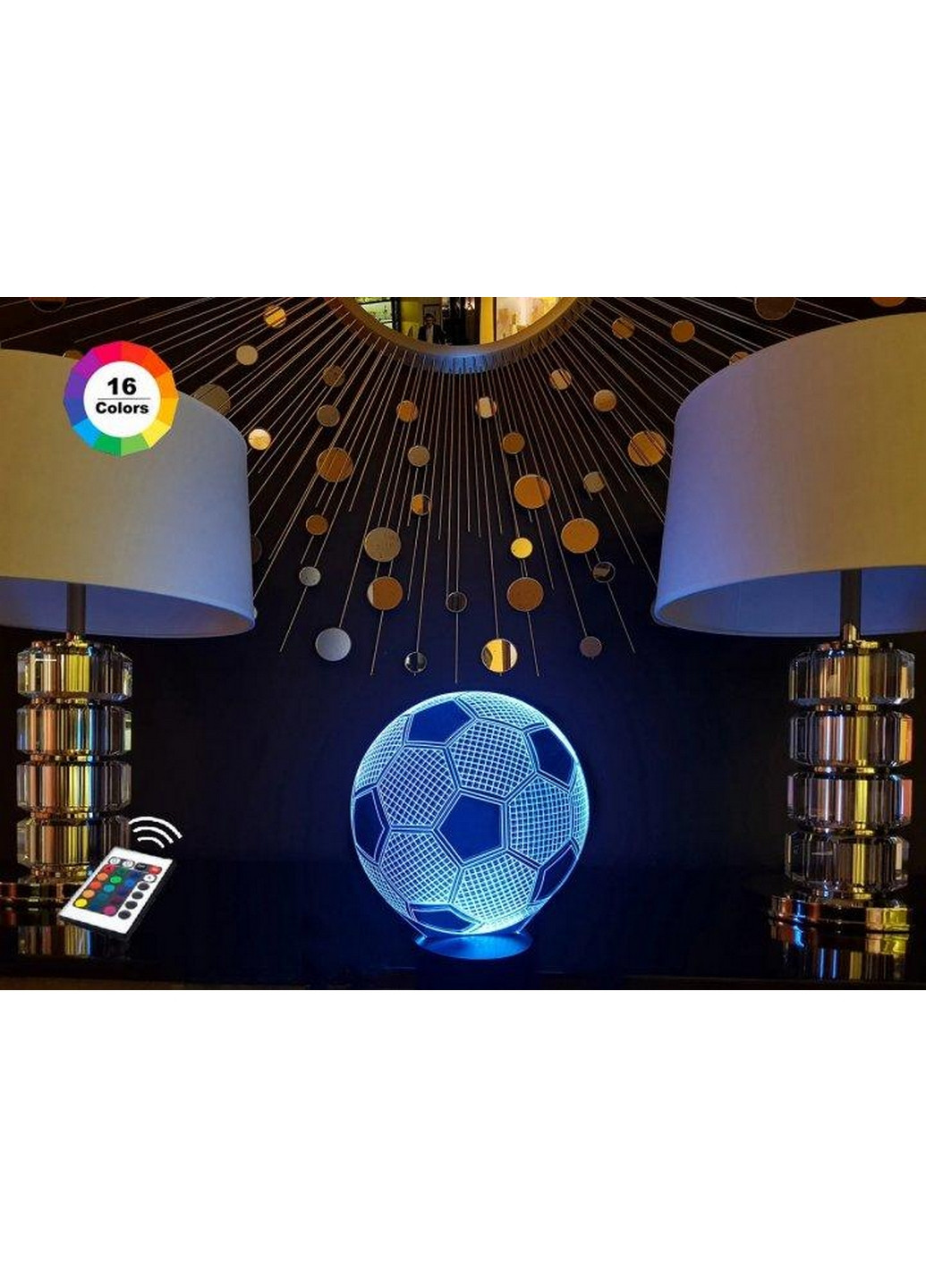 Нічник-світильник 3D "Футбольний м'яч" 22х17 см 3DTOYSLAMP (266419069)