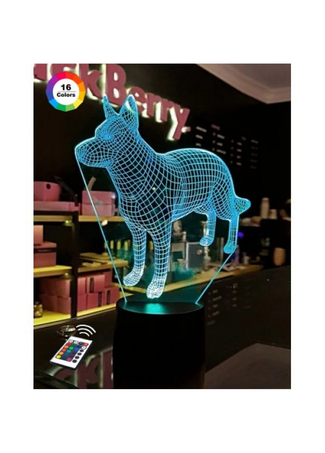 Ночник-светильник 3D "Немецкая овчарка" 21х17 см 3DTOYSLAMP (266418876)