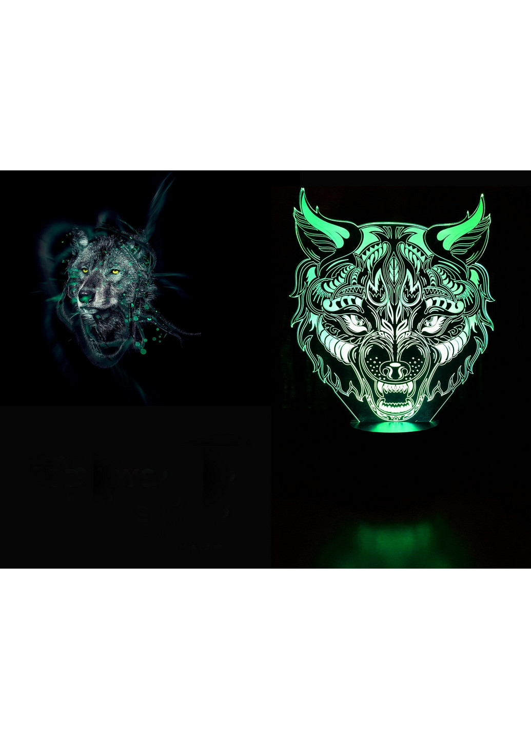 Змінна картинка для нічника-світильника 3D "Вовк - 2" 3DTOYSLAMP (266419068)