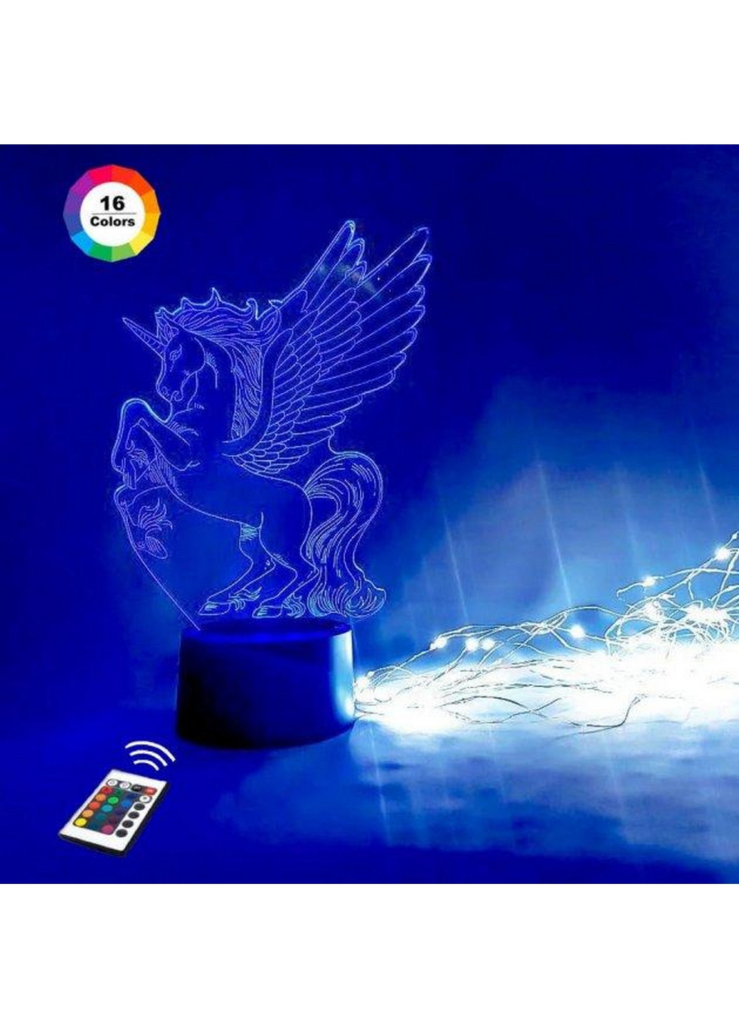 Нічник-світильник 3D "Пегас" 26х13 см 3DTOYSLAMP (266418385)