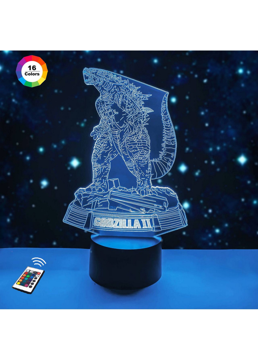 Нічник-світильник 3D "GODZILLA" 24х16 см 3DTOYSLAMP (266418267)