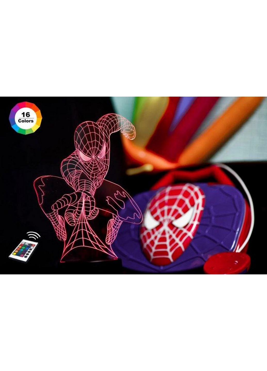 Нічник-світильник 3D "Людина-павук" 24х15 см 3DTOYSLAMP (266418875)