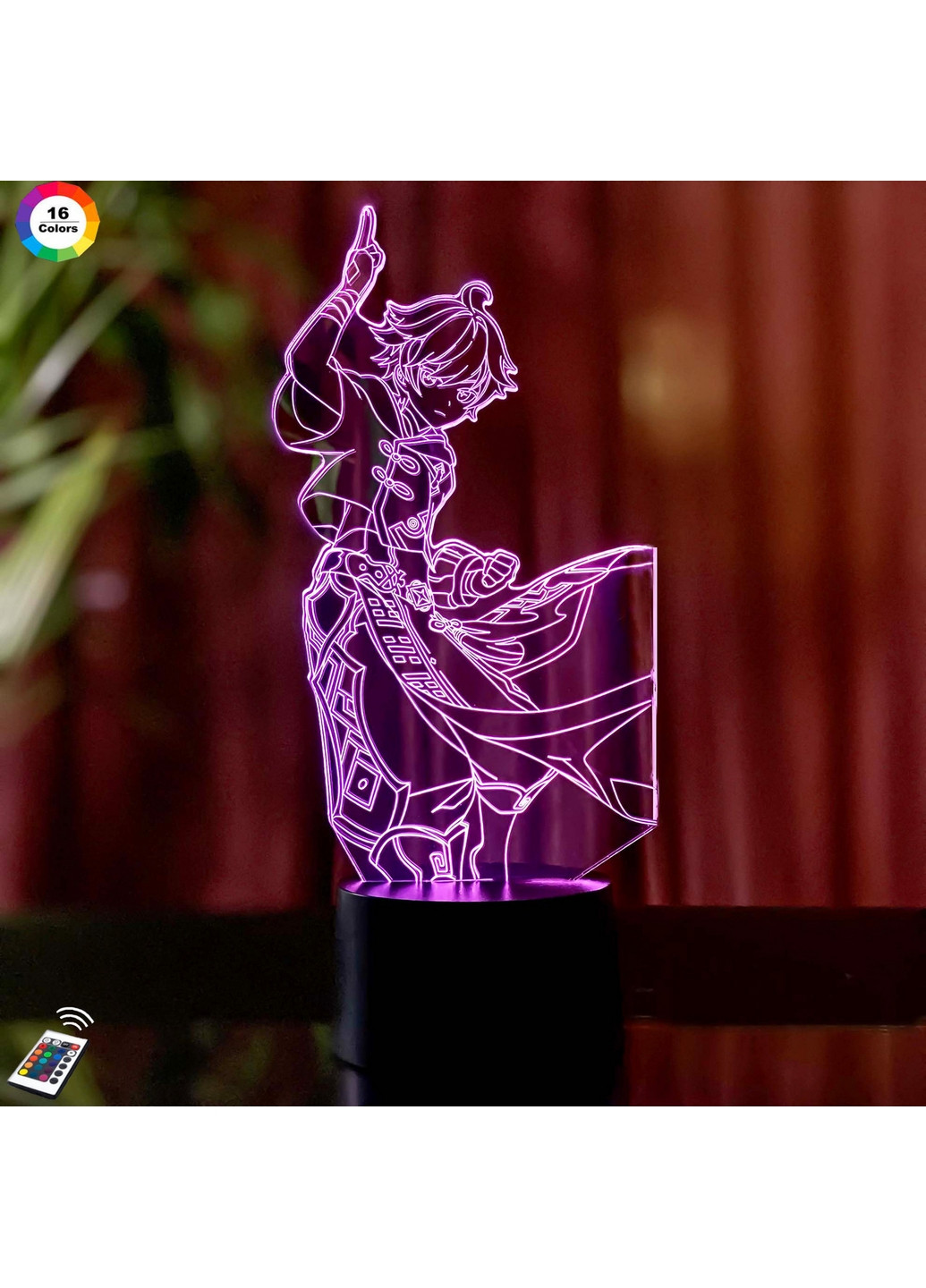 Ночник-светильник 3D GENSHIN IMPACT "Чун Юнь" 26х11 см 3DTOYSLAMP (266418715)