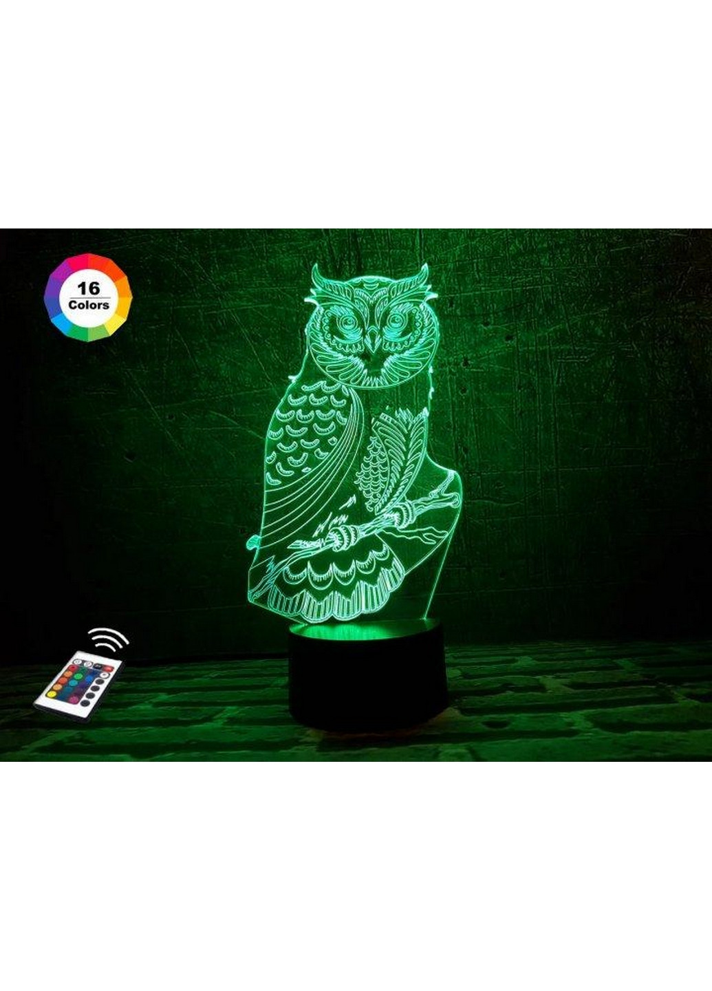 Нічник-світильник 3D "Сова 3" 25х12 см 3DTOYSLAMP (266418261)