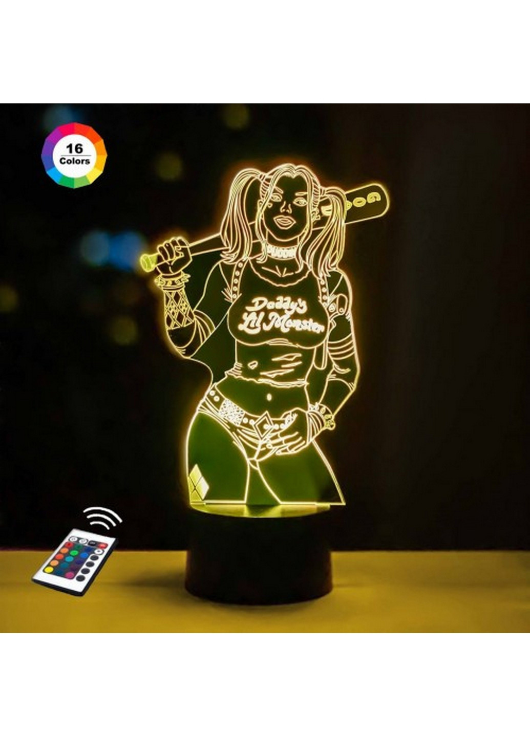 Ночник-светильник 3D "Харли Квин" 15х26 см 3DTOYSLAMP (266418343)