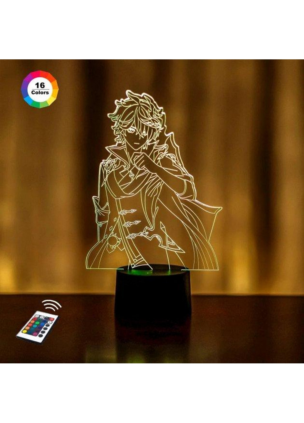 Ночник-светильник 3D GENSHIN IMPACT "Тарталья" 25х16 см 3DTOYSLAMP (266418764)