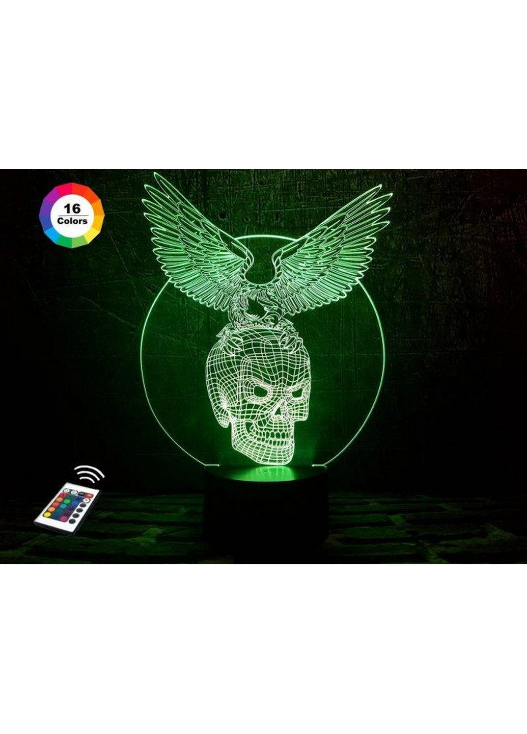 Нічник-світильник 3D "Кришталевий череп" 25х18 см 3DTOYSLAMP (266418225)