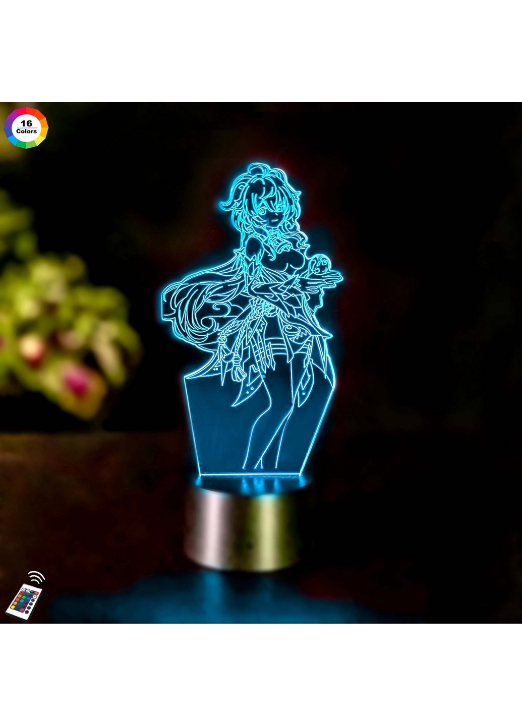 Ночник-светильник 3D GENSHIN IMPACT "Гань Юн" 26х12 см 3DTOYSLAMP (266419294)