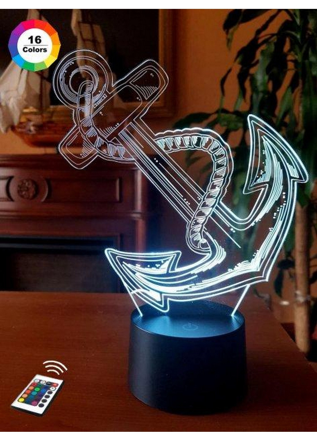 Ночник-светильник 3D "Якорь" 23х18 см 3DTOYSLAMP (266418388)