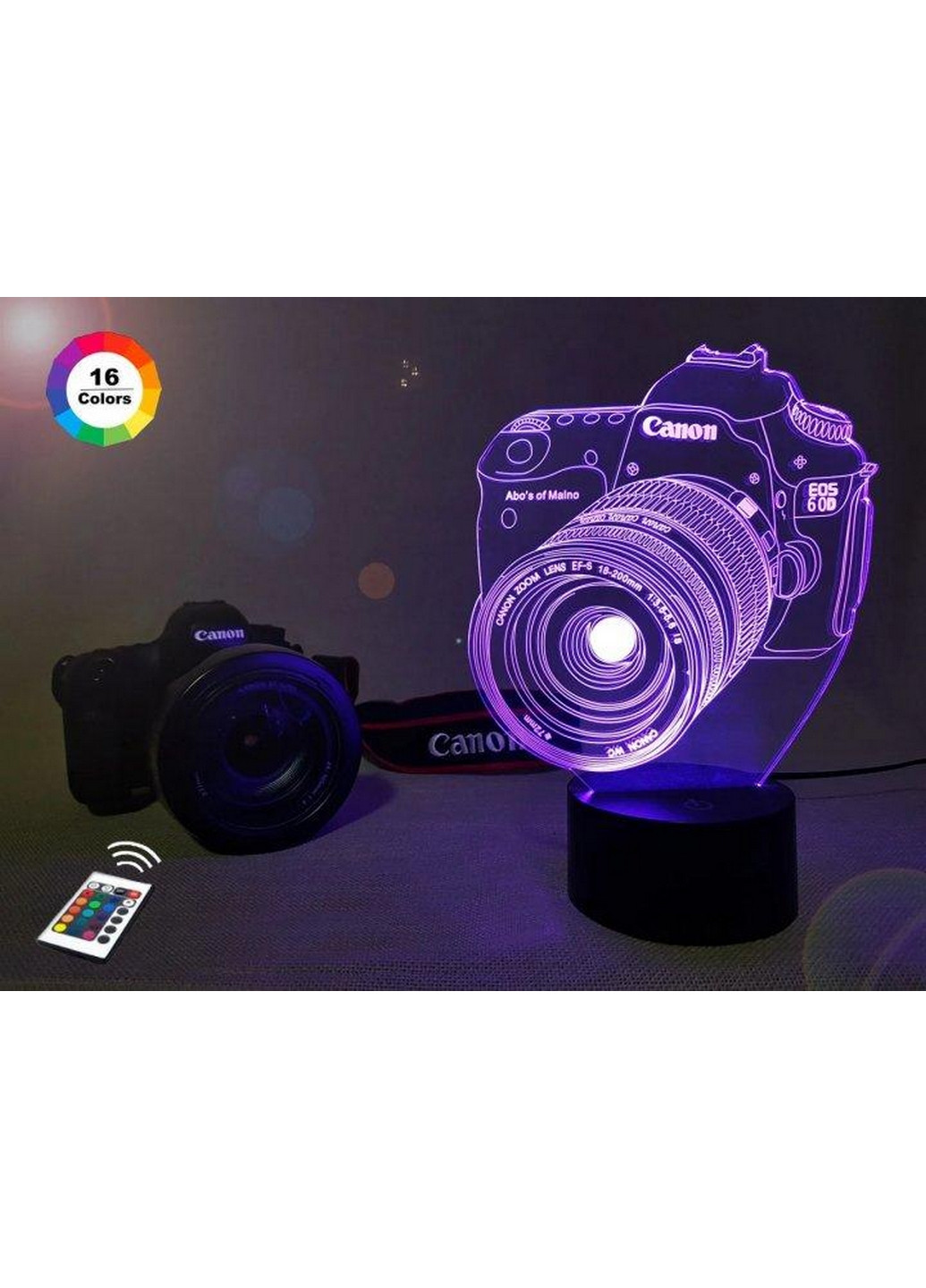 Нічник-світильник 3D "Фотоапарат" 22х17 см 3DTOYSLAMP (266418390)