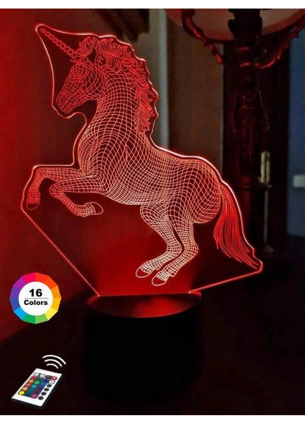 Нічник-світильник 3D "Єдиноріг 3" 25х15 см 3DTOYSLAMP (266418829)