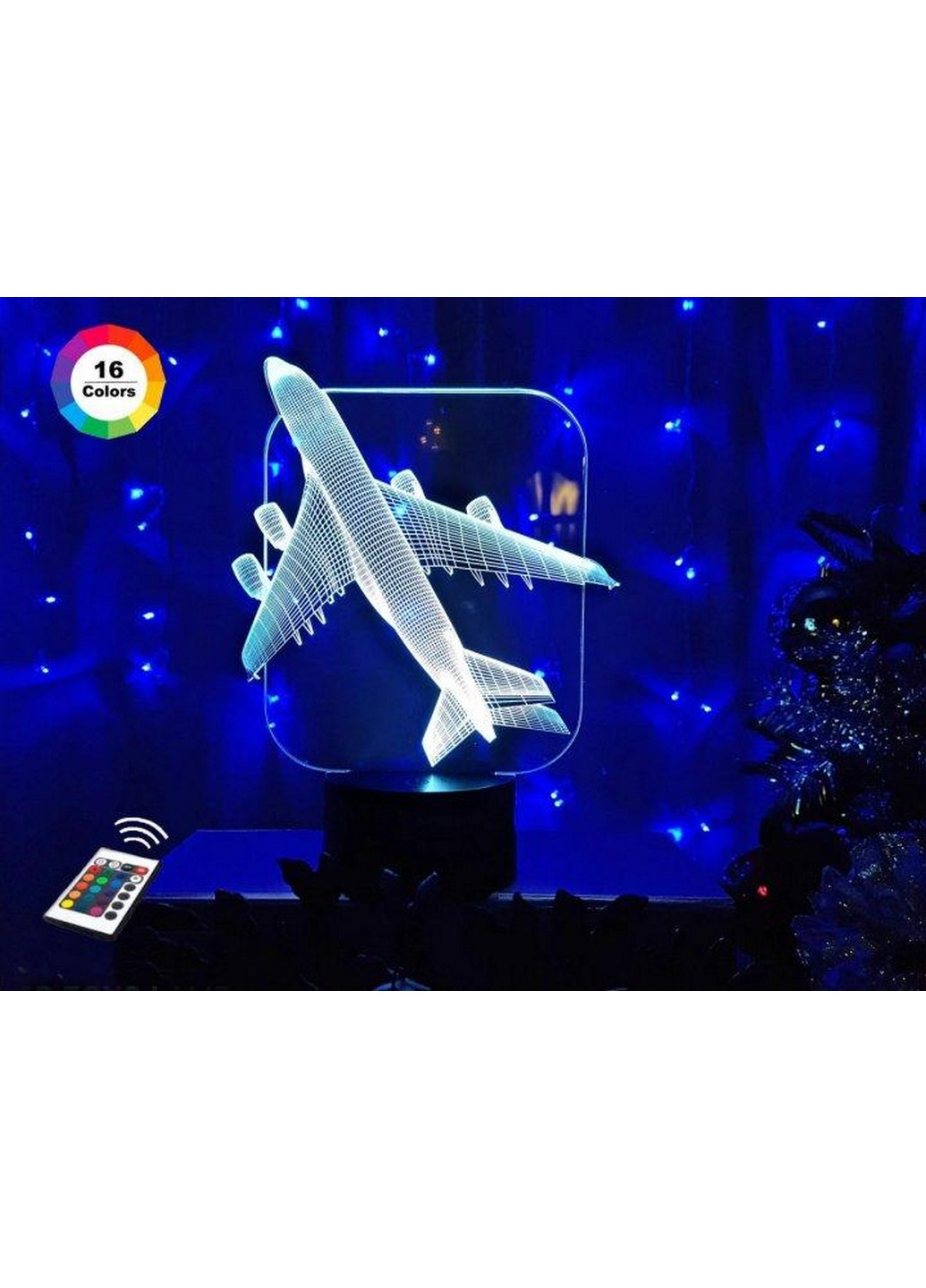Нічник-світильник 3D "Самолет" 23х18 см 3DTOYSLAMP (266418264)