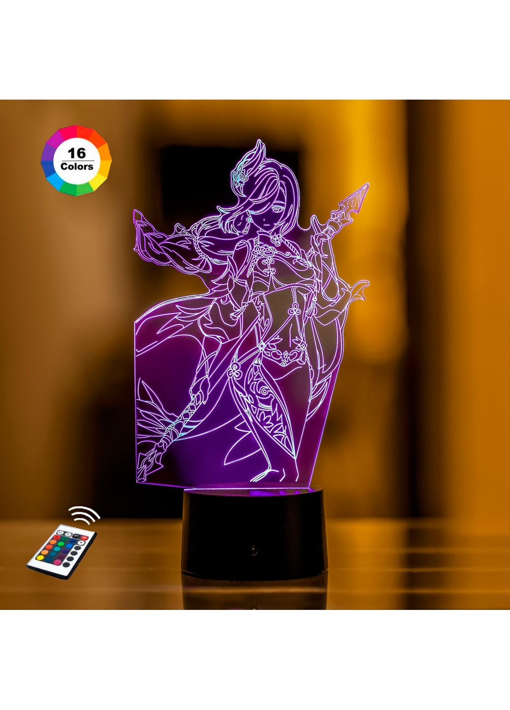 Ночник-светильник 3D "Шэнь Хэ" GENSHIN IMPACT 26х14 см 3DTOYSLAMP (266419049)
