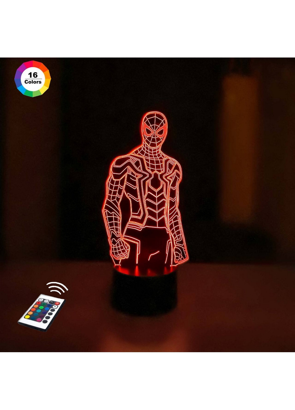 Ночник-светильник 3D "Человек-Паук 2" 23х12 см 3DTOYSLAMP (266420398)