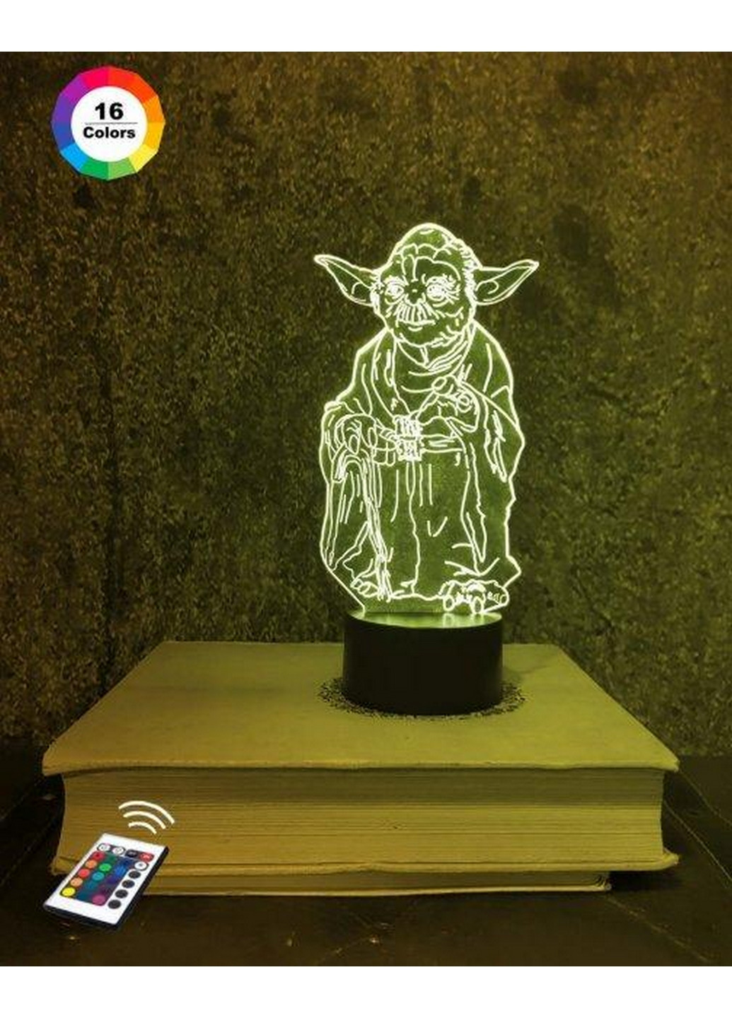 Нічник-світильник 3D "Йода" 25х12 см 3DTOYSLAMP (266419472)