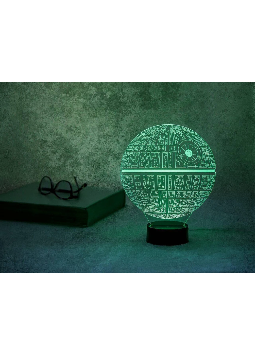 Ночник 3D светильник «Звезда смерти» 17х13,5х9,5 см 3DTOYSLAMP (266419638)