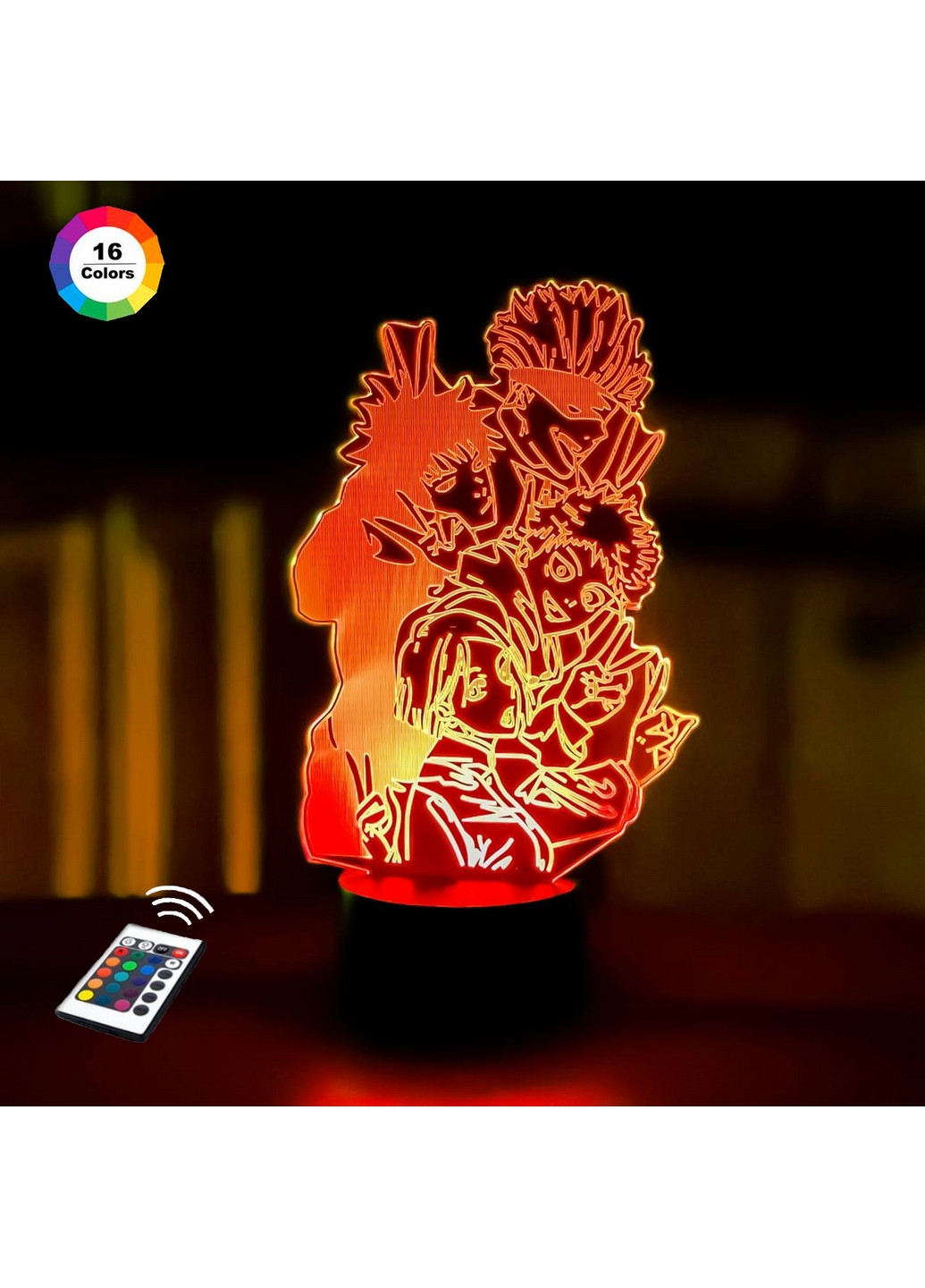 Ночник-светильник 3D "Персонажи Магическая Битва" 24х15 см 3DTOYSLAMP (266420047)