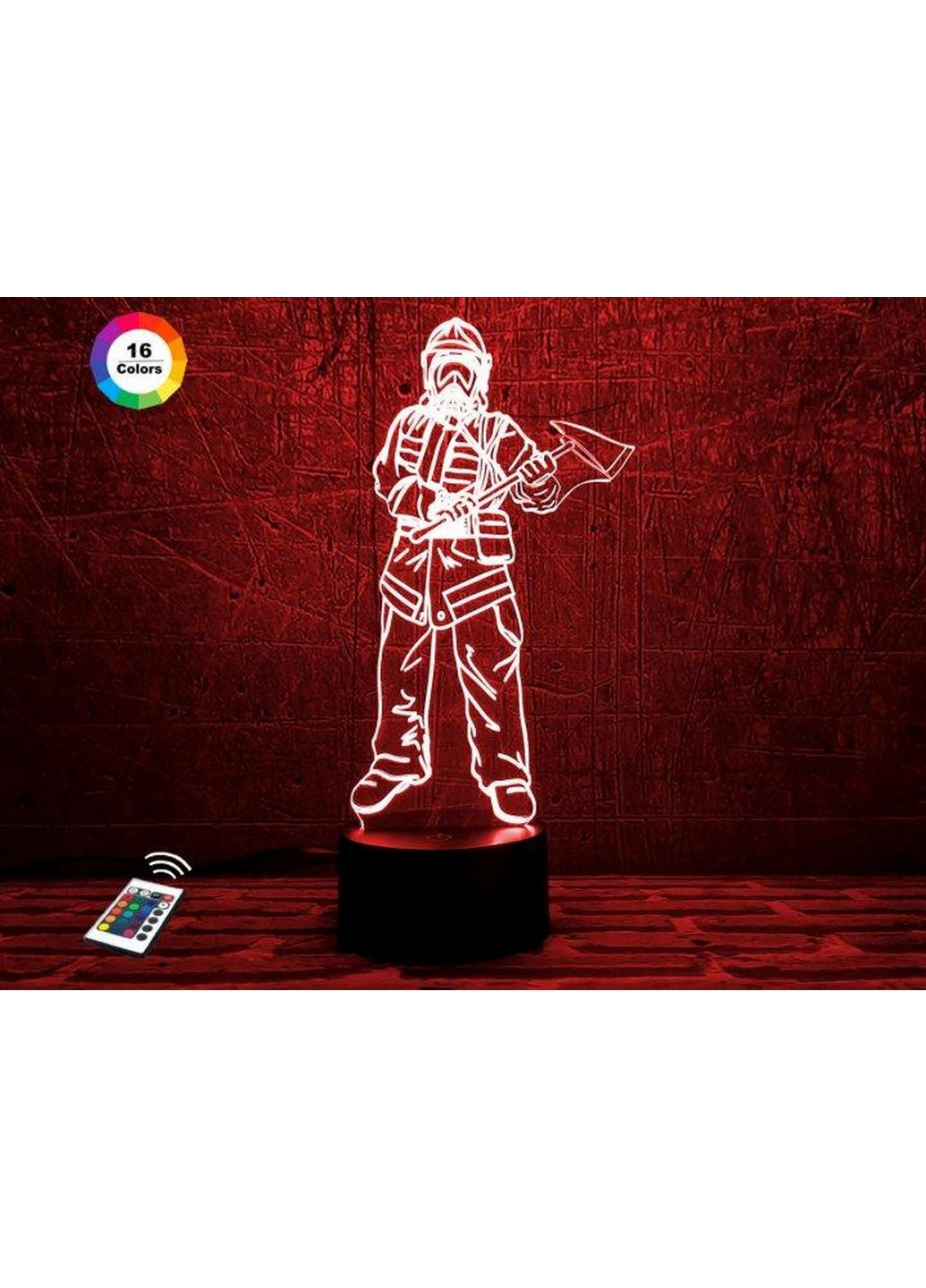 Нічник-світильник 3D "Пожежник 3" 27х13 см 3DTOYSLAMP (266419403)