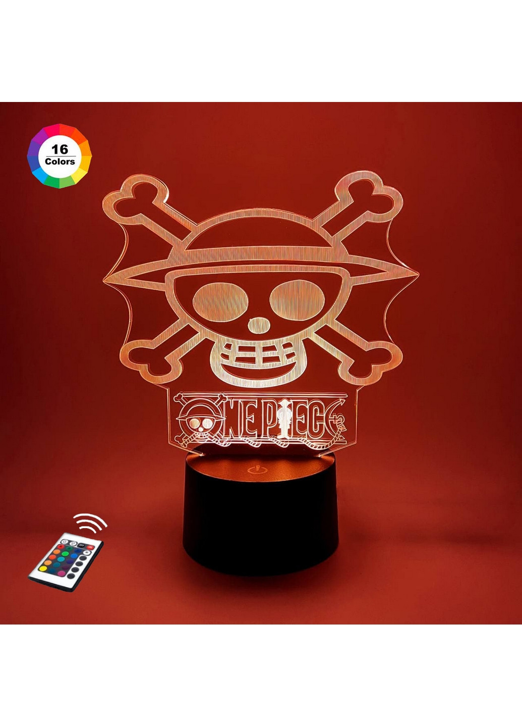 Нічник-світильник 3D "Знак Ван Піс" 21х16 см 3DTOYSLAMP (266420214)