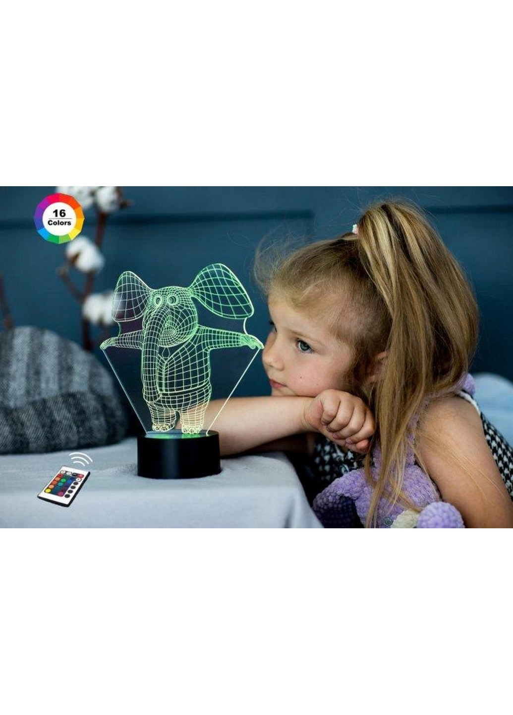 Нічник-світильник 3D "Слоник" 22х17 см 3DTOYSLAMP (266419975)